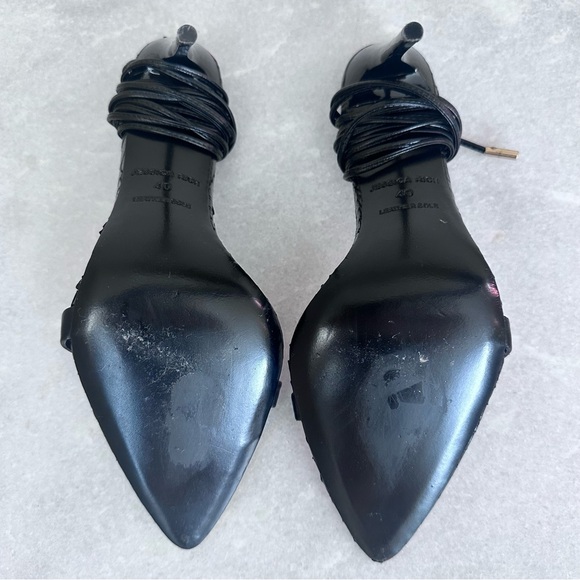 Rich Sandal by Jessica Rich Black Stiletto Lace Up Heels Size 40 / 9.5 - Picture 11 of 16